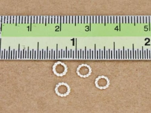 30 of 925 Sterling Silver Twisted Circle Closed Rings 5mm.