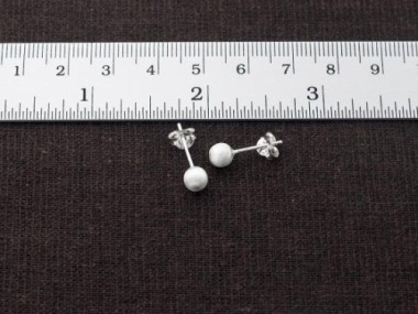 925 Sterling Silver Brushed Round Stud Earrings 5mm.