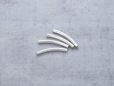 925 Sterling Silver Curve Beads 2x20 mm.