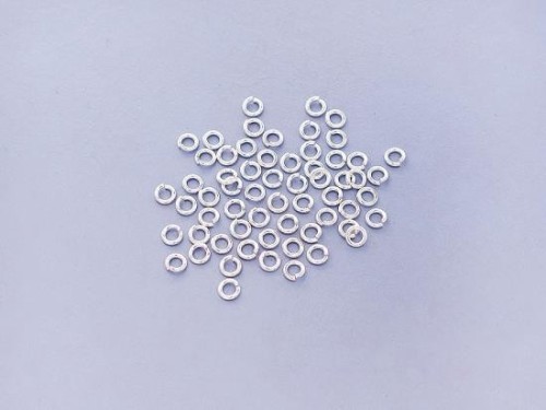60 of 925 Sterling Silver Opened Jump Rings 3 mm.22 AWG. Wire