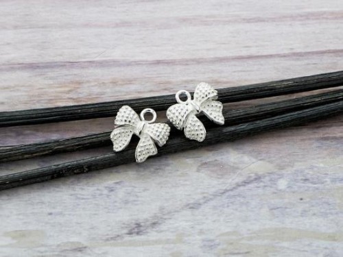 2 of 925 Sterling Silver Bow Charms 9x10 mm.