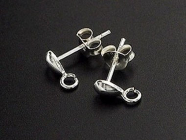 925 Sterling Silver Teardrop Earrings Post Findings 3.5x6 mm.,