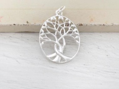 1 of 925 Sterling Silver Tree of Life Pendant 18 x 22 mm. Polish Finished