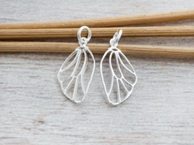 925 Sterling Silver Dragonfly Wing Pendants 10x16mm.