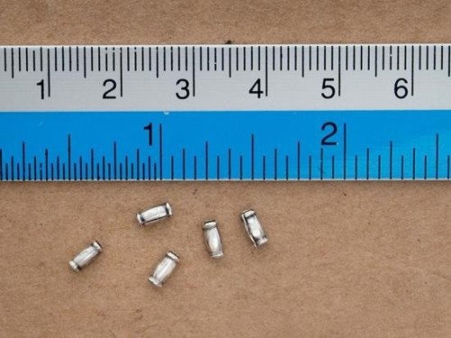 45 of Karen Hill Tribe Silver Bamboo Beads 2.5x5 mm. 9" , Oxidized Finish.
