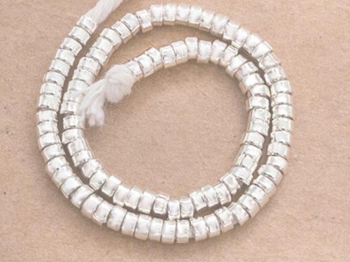 90 of Karen Hill Tribe Silver Little Ring Beads 3x1.5 mm. 5.5 "