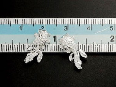 925 Sterling Silver Goldfish Charms 7x15 mm.