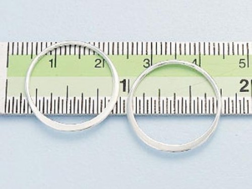 4 of 925 Sterling Silver Circle Links, Connectors 20 mm.
