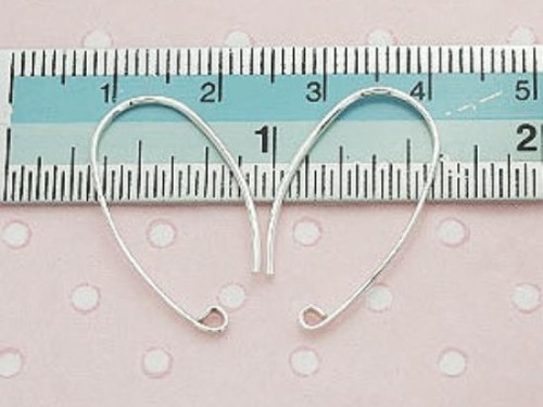 5 pairs of 925 Sterling Silver Ear Wires 14x25 mm.