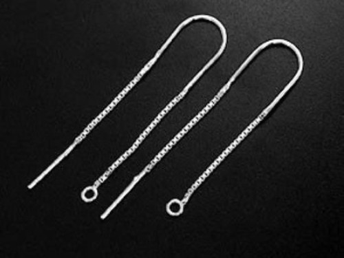 2 pairs of 925 Sterling Silver Ear Threads 44 mm.