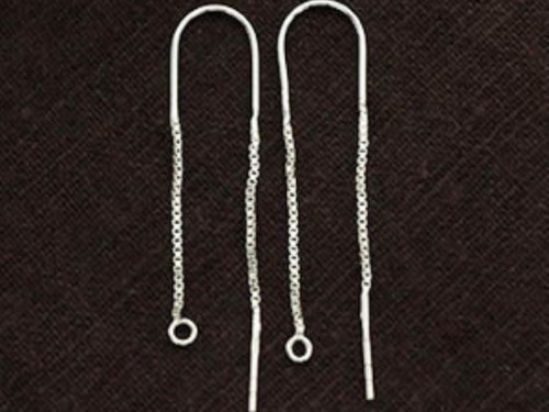 2 pairs of 925 Sterling Silver Ear Threads 44 mm.