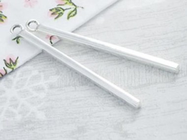 925 Sterling Silver Rectangle Stick Charms 2x35mm.