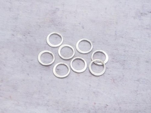 8 of 925 Sterling Silver Circle Links, Connectors 9 mm.