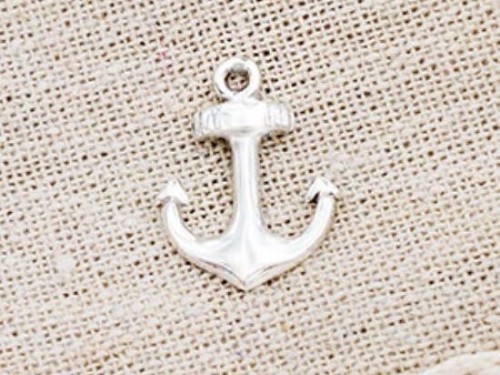 1 of 925 Sterling Silver Anchor Pendant 13x15mm.Polish Finished