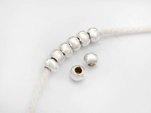 8 of Karen Hill Tribe Silver Plain Rondelle Beads 7x5 mm.