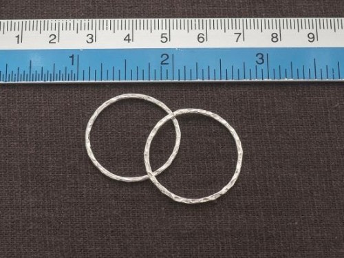 4 of Karen Hill Tribe Silver Hammered Circle Jump Rings 25 mm.