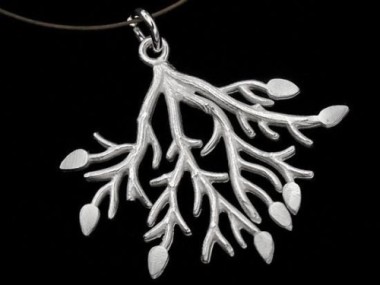 1 of 925 Sterling Silver Leaf Branch Pendant 22x28 mm.