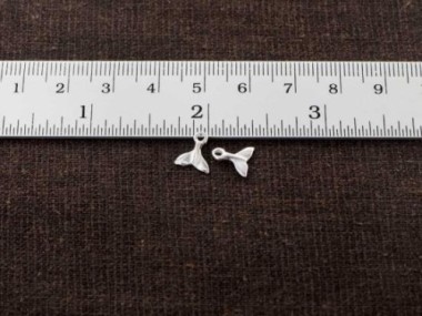 925 Sterling Silver Tiny FishTail Charms 6x8 mm.