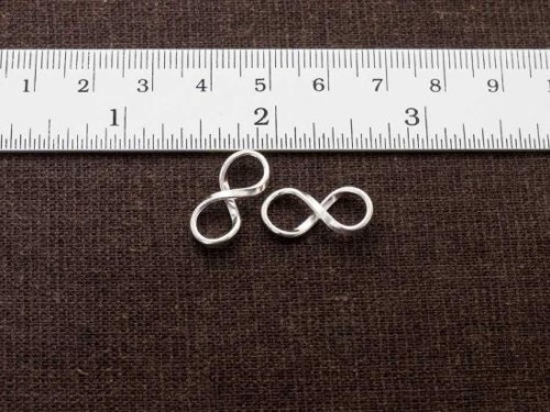 4 of 925 Sterling Silver Infinity Links 8x18mm.