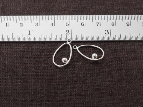 4 of 925 Sterling Silver Drop Charms with ball .