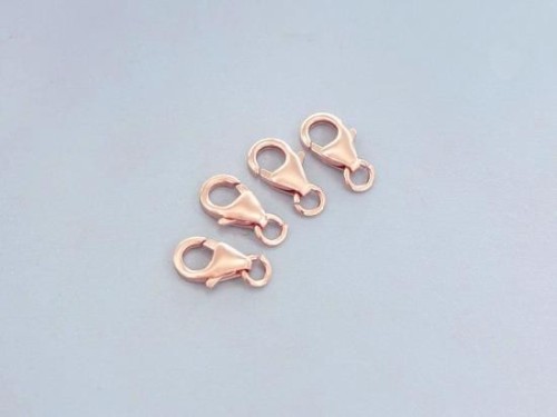 4 of 925 Sterling Silver Rose Gold Vermeil Style Pear Lobster Clasps 6x10 mm.