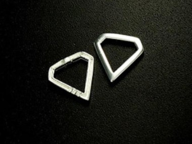 925 Sterling Silver Diamond Shape Links , Connectors 10 mm.