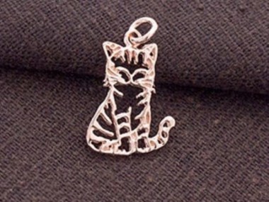 Rose Gold Vermeil Style Cat Charm 8x17 mm
