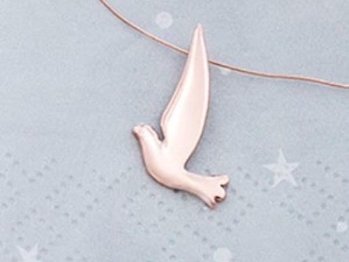 1 of 925 Sterling Silver Rose Gold Vermeil Style BirdPendant 14x21mm.