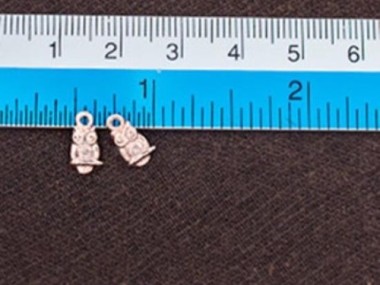 925 Sterling Silver Rose Gold Vermeil Style Tiny Owl Charms.