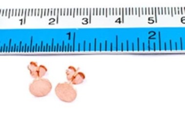 925 Sterling Silver Rose Gold Vermeil Style Tiny Circle Disc Stud Earrings 6mm.,