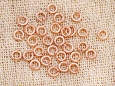 925 Sterling Silver Rose Gold Vermeil Style Opened Jump Rings 3.5x0.8mm.