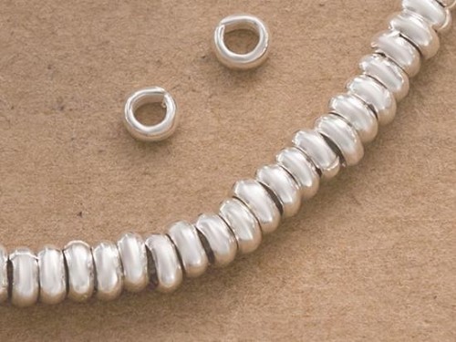 40 of Karen Hill Tribe Silver Plain Ring Beads 4x1.8 mm.