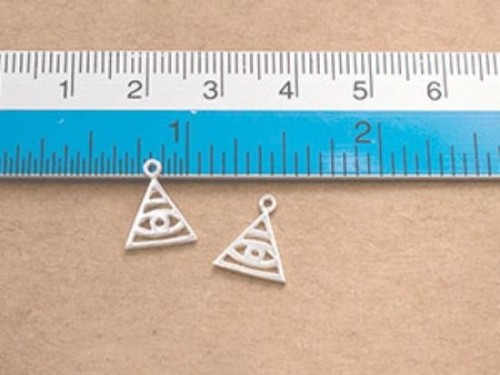 2 of 925 Sterling Silver Evil Eye Charms 10mm.