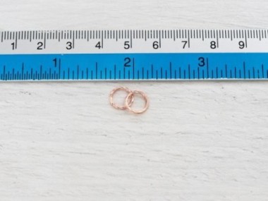 925 Sterling Silver Rose Gold Vermeil Style Twisted Closed Circle Rings 8 mm.