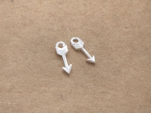 4 of 925 Sterling Silver Arrow Charms 3x9 mm., small charms