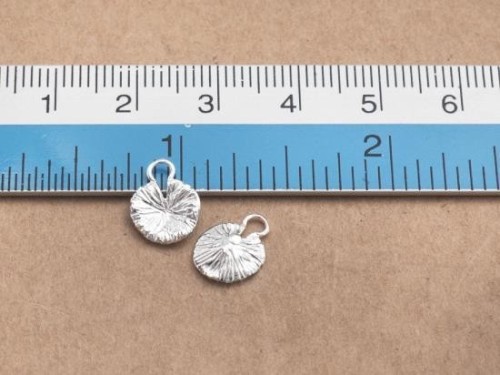2 of 925 Sterling Silver Lotus Leaf Charms 8.5mm. Polish Finished