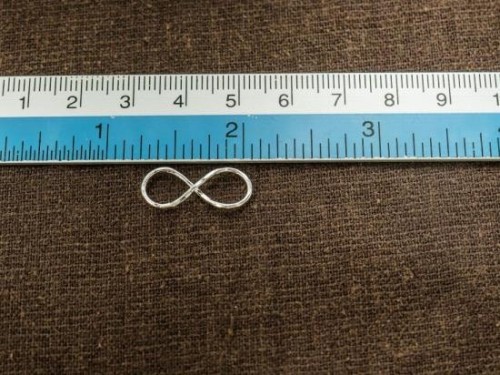 4 of 925 Sterling Silver Hammered Infinity Links, Connectors 8.5x20 mm.